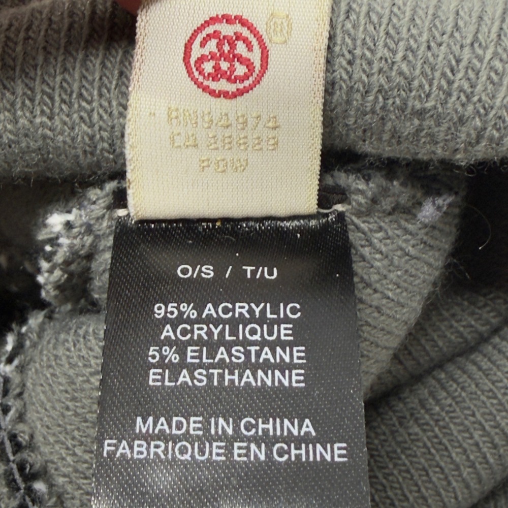Stussy Star Pattern Knit Pom Cuffed Beanie Black Grey White Unisex OSFM EUC - Picture 6 of 9